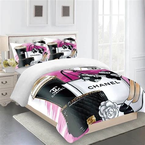 chanel bed set|Chanel comforter set queen.